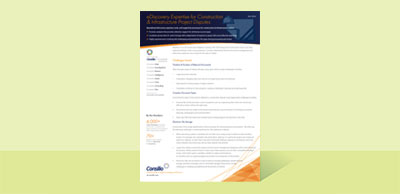 eDiscovery for Construction & Infrastructure Project DisputesFact Sheet Cover